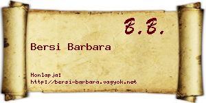 Bersi Barbara névjegykártya